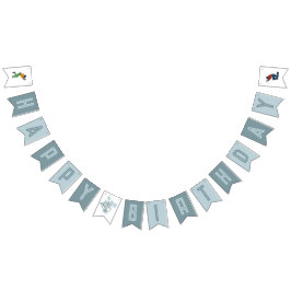 Bards Modern Blue Paintball Boys Birthday Vimplar