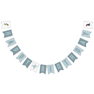 Bards Modern Blue Paintball Boys Birthday Vimplar