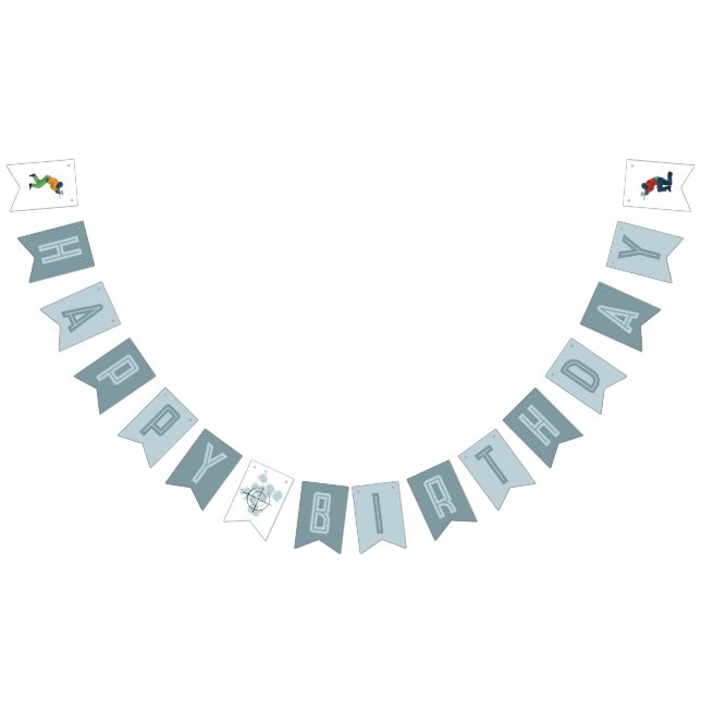 Bards Modern Blue Paintball Boys Birthday Vimplar (Alla)