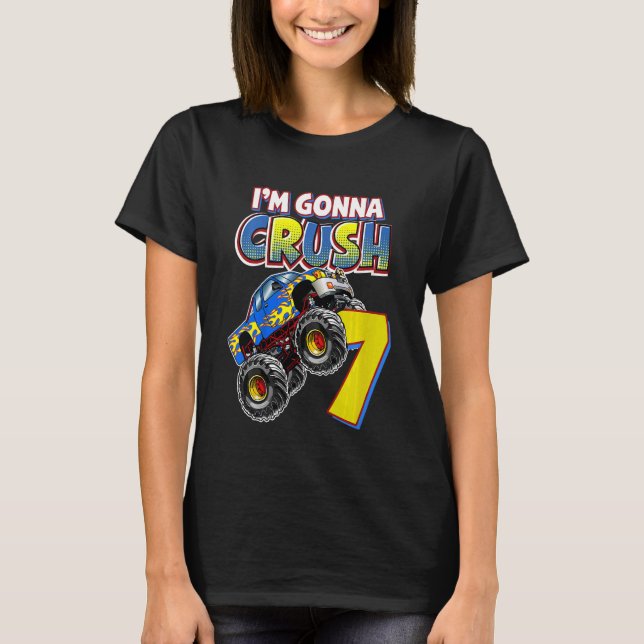 Bards Monster Lastbil 7:e Birthday 7 T Shirt (Framsida)
