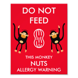 Bards Nöt Allergy Warning Fototryck