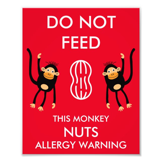Bards Nöt Allergy Warning Fototryck (Framsidan)