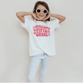 Bards Peace Out Femte Klass T-Shirt i Rosa