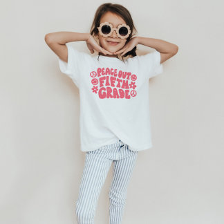 Bards Peace Out Femte Klass T-Shirt i Rosa