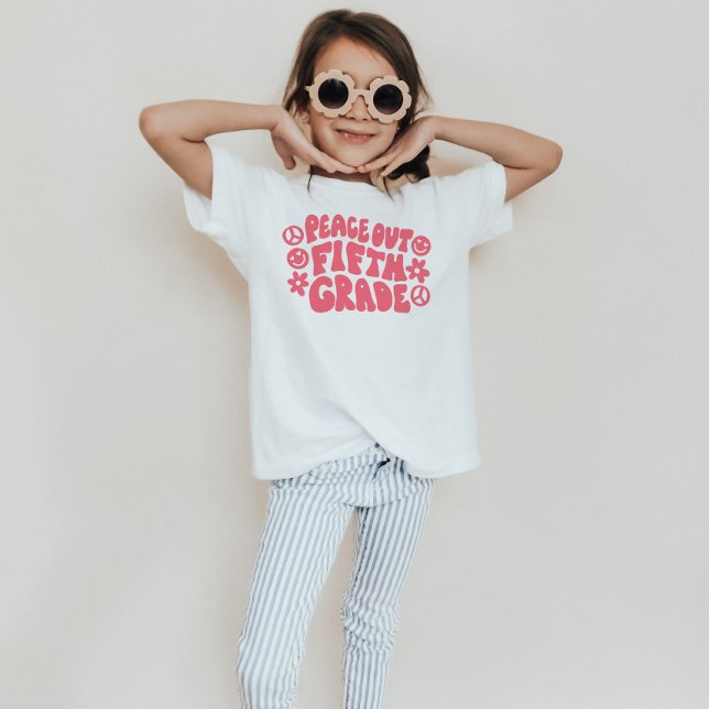 Bards Peace Out Femte Klass T-Shirt i Rosa (Skapare uppladdad)