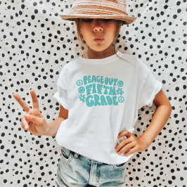 Bards Peace Out Femte Klass T-Shirt i Teal