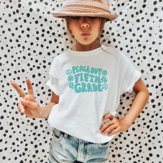 Bards Peace Out Femte Klass T-Shirt i Teal