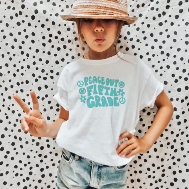 Bards Peace Out Femte Klass T-Shirt i Teal (Skapare uppladdad)