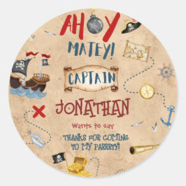 Bards pirat party födelsefödelsedagskaltack runt klistermärke