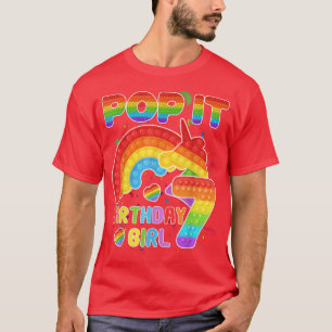 Bards Pop det 7 år gamla 7:e Birthday Girl Pop det T Shirt