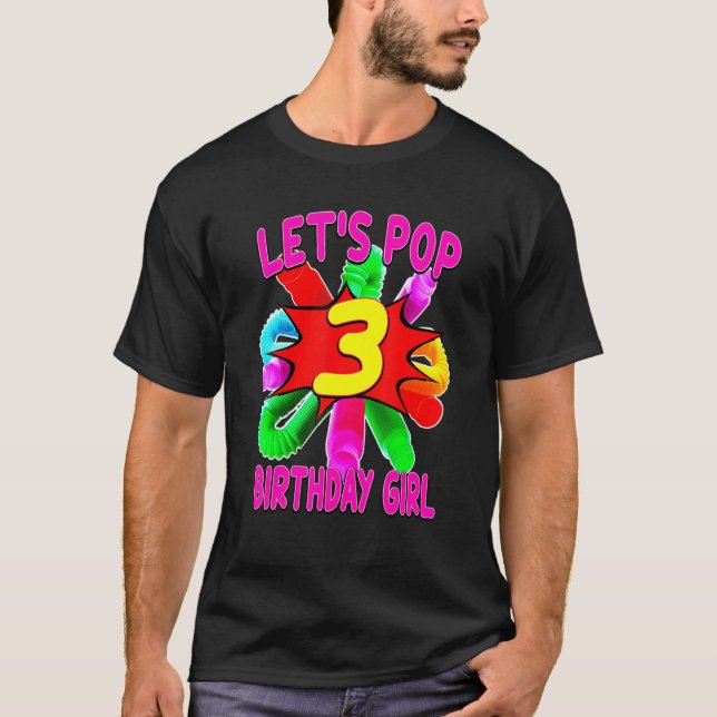 Bards Pop Tube Fidget Leksaker 3 år gammal födelse T Shirt (Framsida)