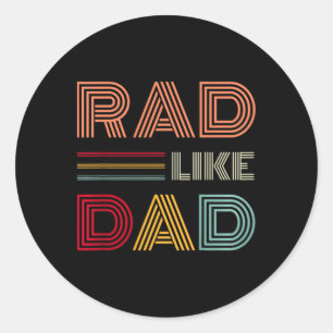 Bards Retro Rad som Pappa Tee Matching Far Son Runt Klistermärke