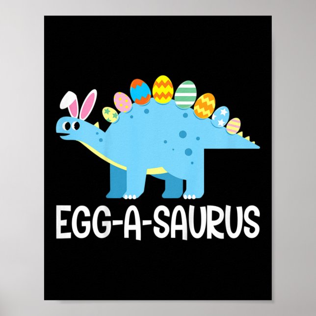 Bards Roligt Eggasaurus Dinosaur Påskägg Hunt Kids Poster (Framsidan)