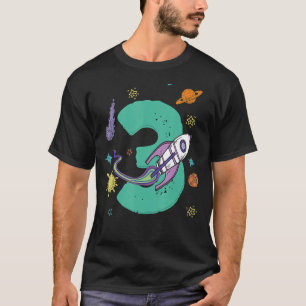 Bards Rymden Astronaut 3:e födelsedagspojken 3 år T Shirt
