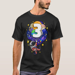Bards Rymden Astronaut 3:e födelsedagspojken 3 år T Shirt
