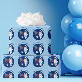 Bards Rymden Astronaut Anpassningsbar Blue Birthda Presentpapper