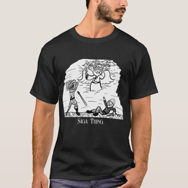 Bard's Saga (Kung Olaf rädding Gest från Raknar) T Shirt (Framsida)
