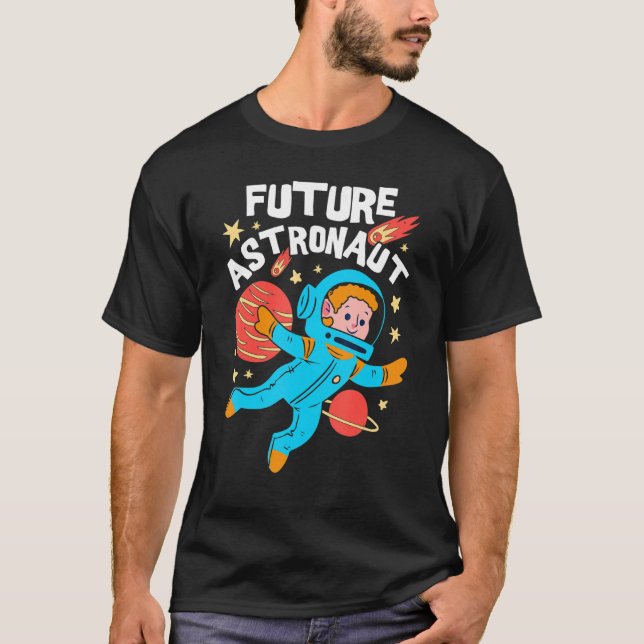 Bards Space Travel Junior Astronaut Science Future T Shirt (Framsida)