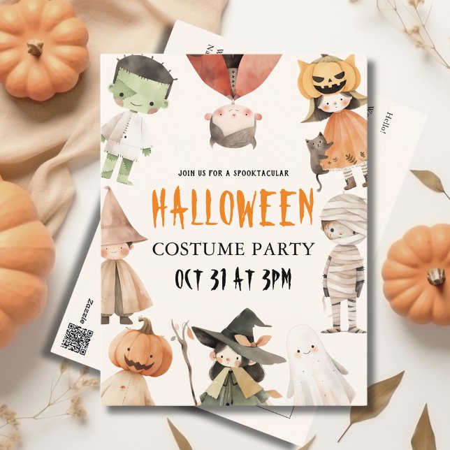 Bards Spooktacular Halloween Costume Party Inbjudan Vykort (Skapare uppladdad)