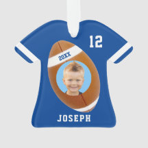 Bards Sporty Blue Photo Football Jersey Ornament