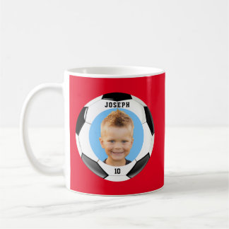Bards Sporty Red Photo Soccer Kaffemugg