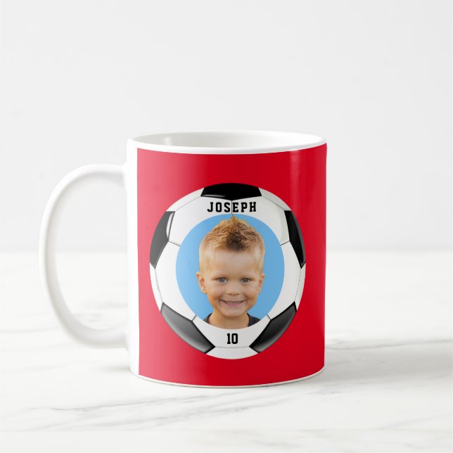 Bards Sporty Red Photo Soccer Kaffemugg (Vänster)