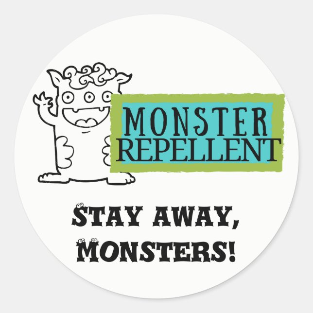 Bards Stickers - Monster Repellent Runt Klistermärke (Framsida)