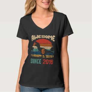 Bards Trex Dino Dinosaur 6e Sex dagars flicka 6 år T Shirt