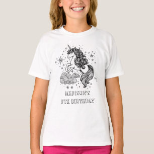 Bards Unicorn Birthday KeepsakColoring T Shirt