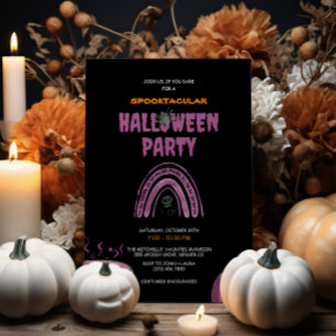 Bards Watercolor Spooktacular Halloween fest Inbjudningar
