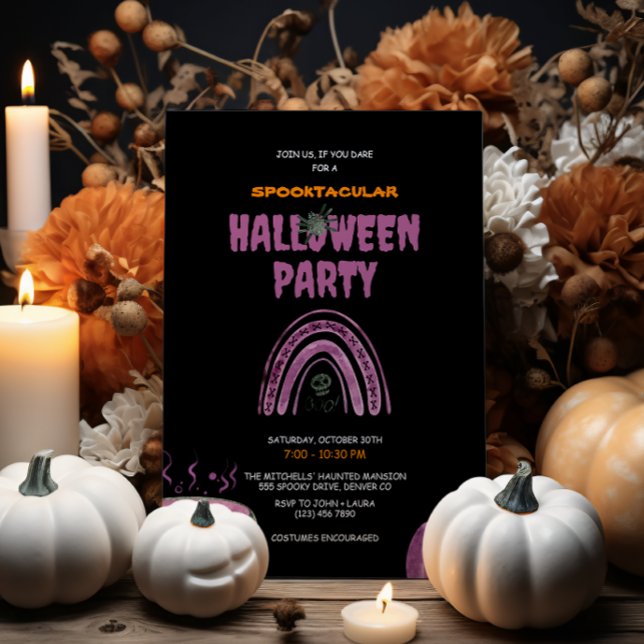 Bards Watercolor Spooktacular Halloween fest Inbjudningar (Skapare uppladdad)