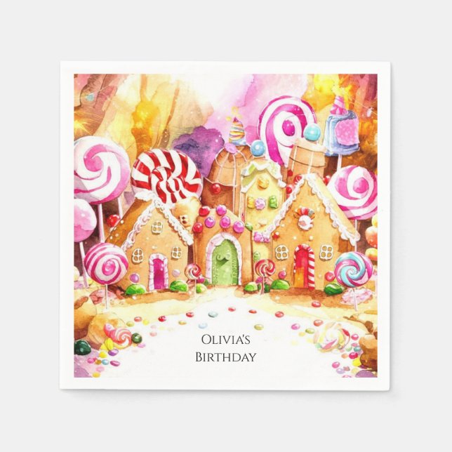 Bards'Sprinkle Candyland Birthday Pappersservett (Framsidan)