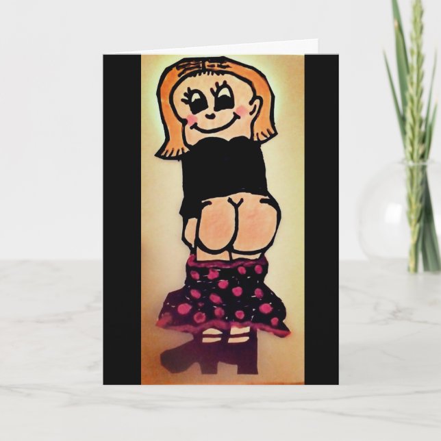 BARE BUTT FUNNY HALARIÖST BIRTHDAY-KORT KORT (Framsida)