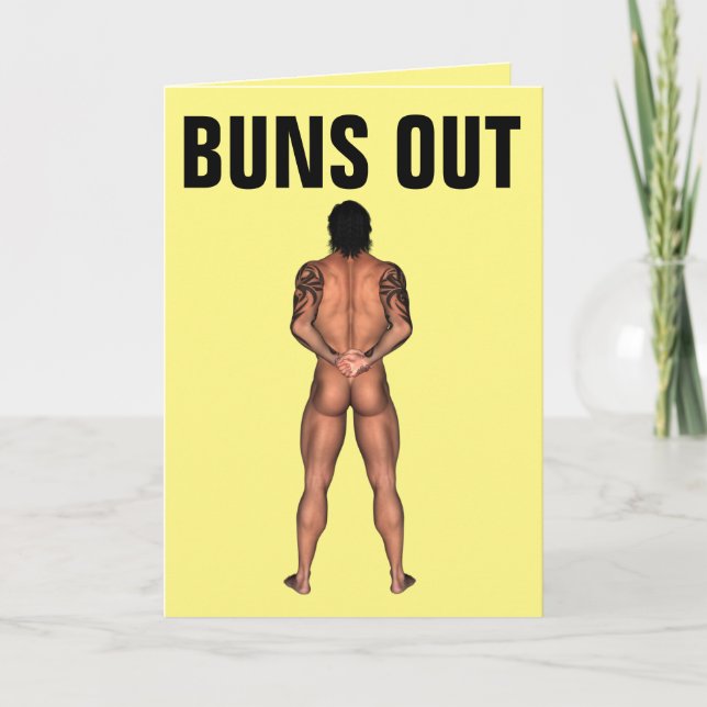 BARE BUTT GUY BIRTHDAY Card Kort (Framsida)