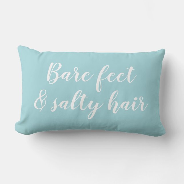Bare Feet och Salty Hair Beach Decor Lumbarkudde (Framsida)