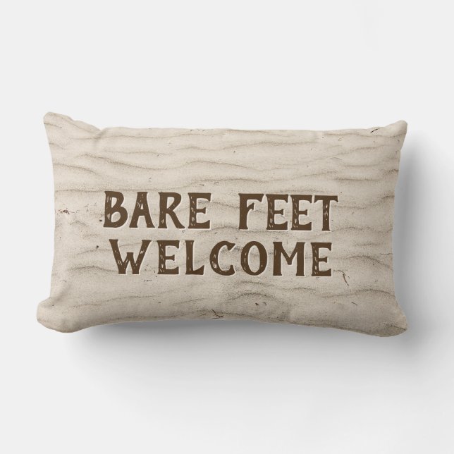 Bare Feet Välkommen på Sand Lumbarkudde (Framsida)