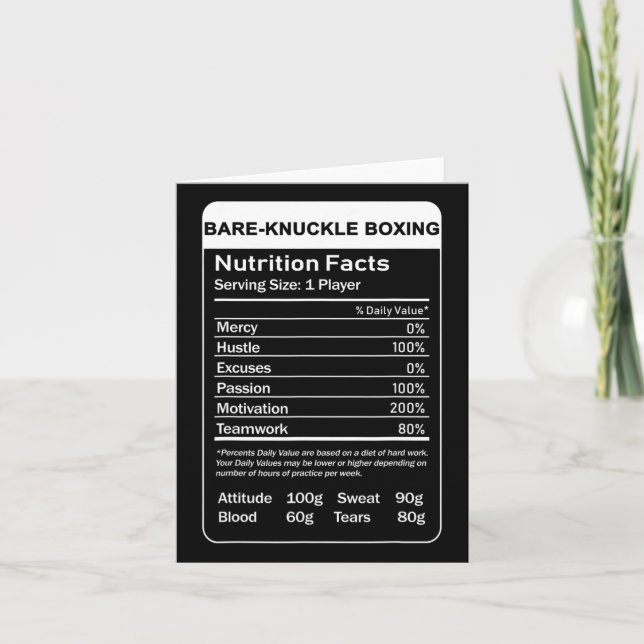 Bare-fingle-boxing Nutrition Facts Kort (Framsida)