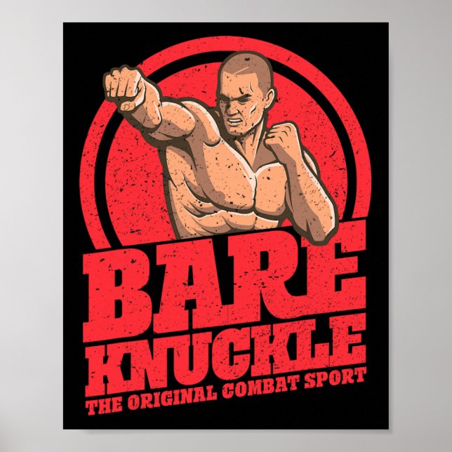 Bare-fingle-Boxing - Original Combat Sport Poster (Framsidan)