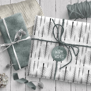 Bare Fir Träd Black på valfri Färg-ID877 Presentpapper
