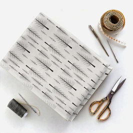 Bare Fir Träd Black på valfri Färg ID877-struktur Tyg