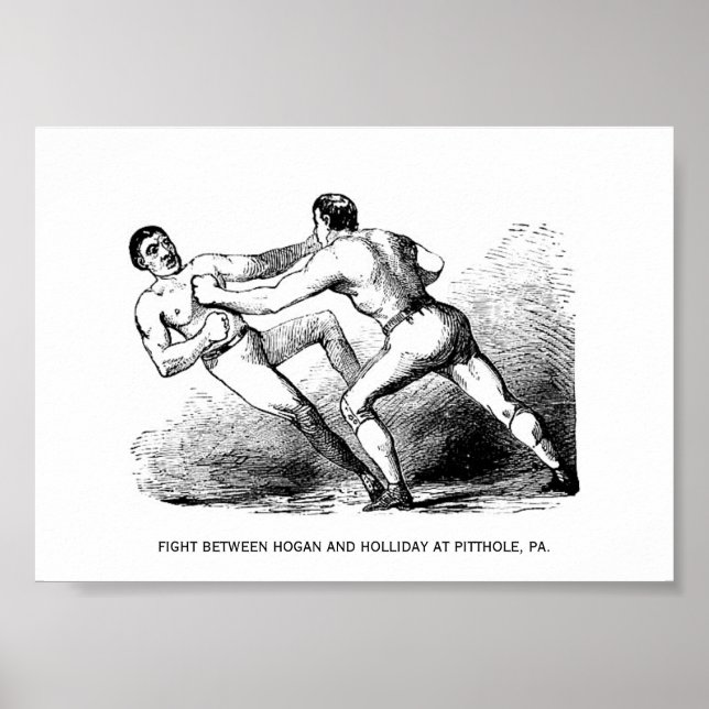 Bare Knuckle Boxing Illustration Victorian Poster (Framsidan)