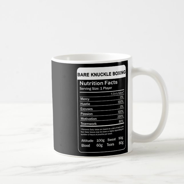 Bare Knuckle Boxing Nutrition Facts Kaffemugg (Höger)