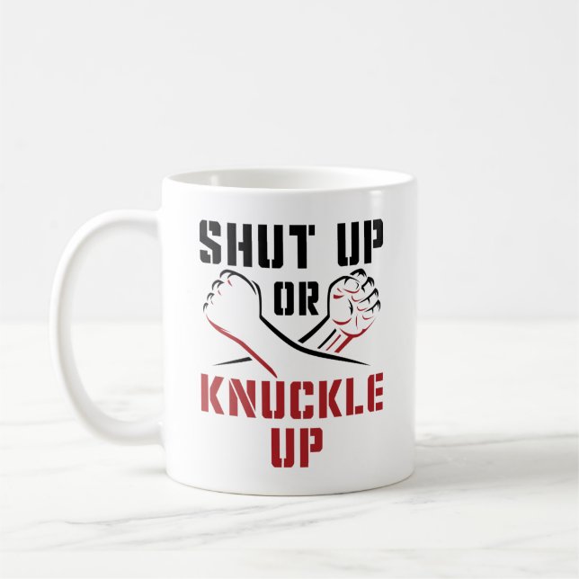 Bare Knuckle Boxing Up eller Knuckle Up Kaffemugg (Vänster)