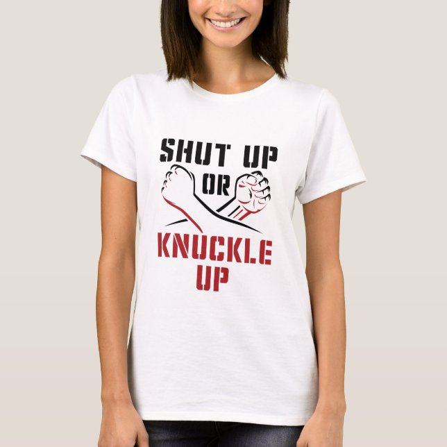 Bare Knuckle Boxing Up eller Knuckle Up T Shirt (Framsida)