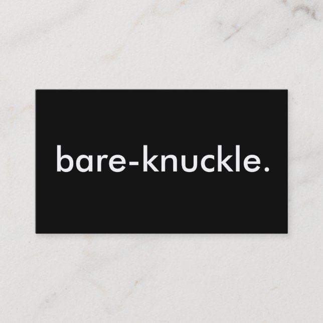bare-knuckle. visitkort (Framsida)