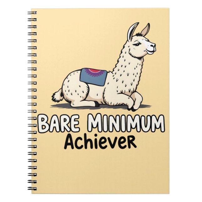 Bare Minimum Achiever Funny Llama Lazy Humor  Anteckningsbok (Framsidan)