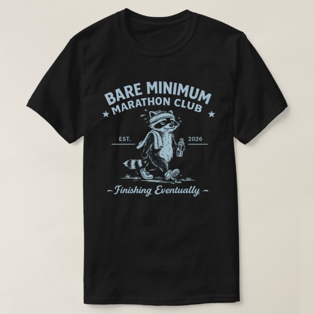 Bare Minimum Marathon Club Funny Runner Gift Idea T Shirt (Design framsida)