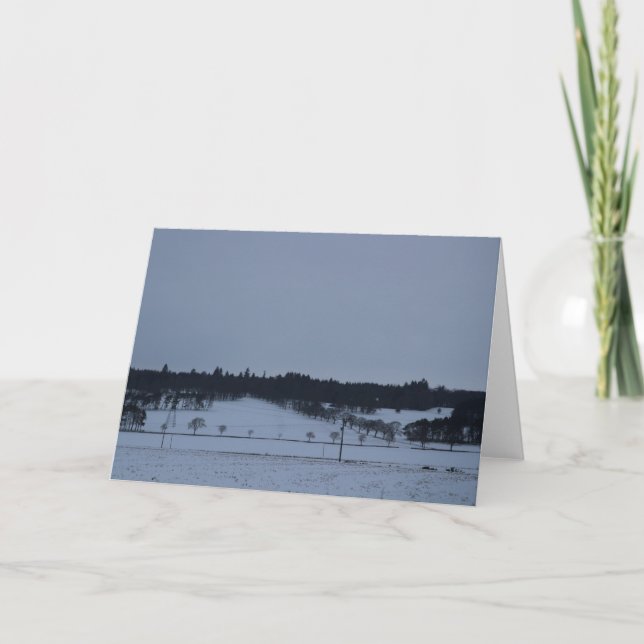 Bare Träd i Snö Helgkort (Framsida)