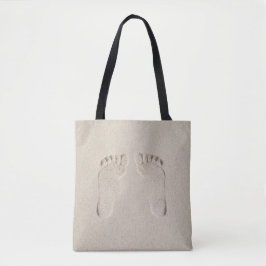 Barefeet Footprint i Sand Tygkasse