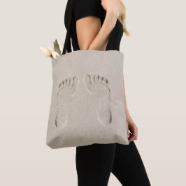 Barefeet Footprint i Sand Tygkasse